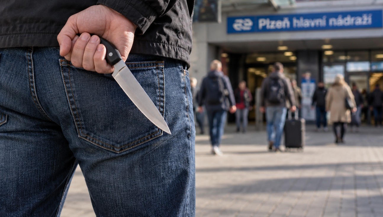 obrázek: Útok nožem před plzeňským nádražím má dohru. Policie obvinila muže z pokusu vraždy