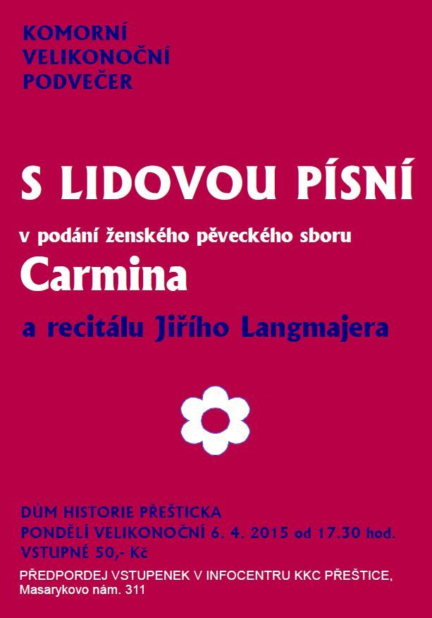 obrázek: Pěvecký sbor Carmina a Jiří Langmajer vystoupí v Přešticích