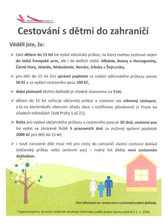 Jak je to s cestovními doklady pro děti