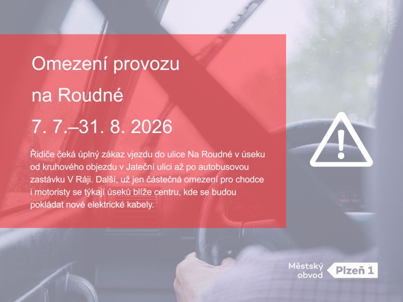 Oprava silnice a pokládka nových kabelů omezí během léta provoz na Roudné
