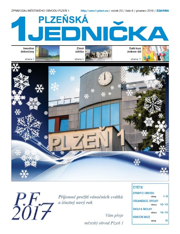 Právě vyšlo prosincové vydání zpravodaje Plzeňská jednička