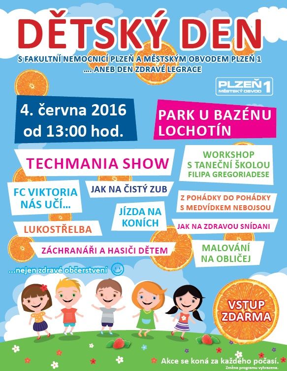 Přijďte si užít Dětský den do parku U Bazénu
