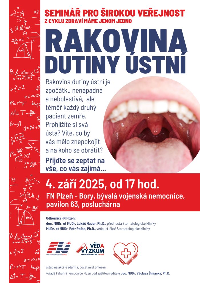 FN Plzeň zve širokou veřejnost na přednášku s názvem Zdraví máme jenom jedno