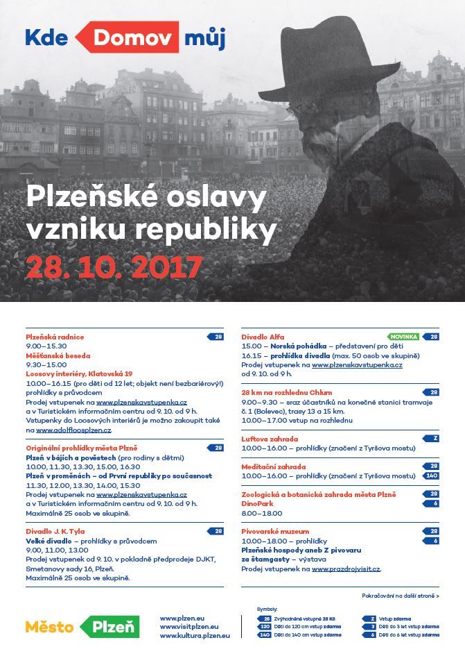 Při oslavách vzniku republiky budou zajímavá místa v Plzni přístupná za symbolickou cenu