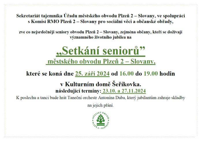 obrázek: Setkání seniorů MO Plzeň 2 - Slovany dne 25.9.2024
