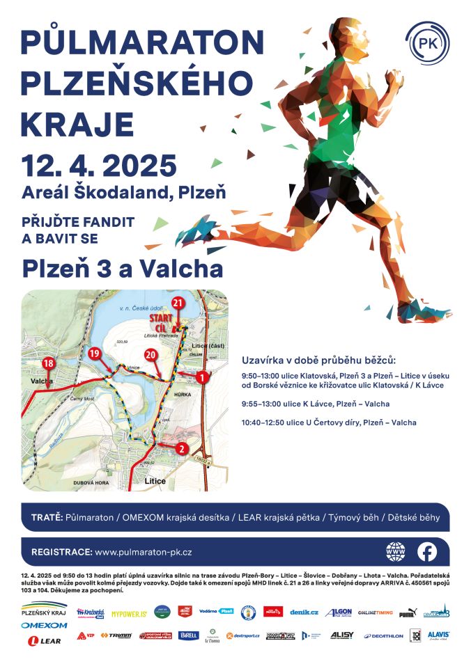 Blíží se Půlmaraton Plzeňského kraje, připravte se na uzavírky