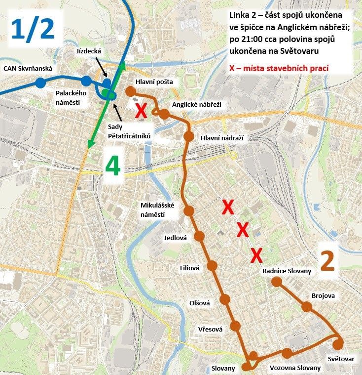 Dlouhodobá výluka a rekonstrukce tramvajové trati ve Zbrojnické ulici