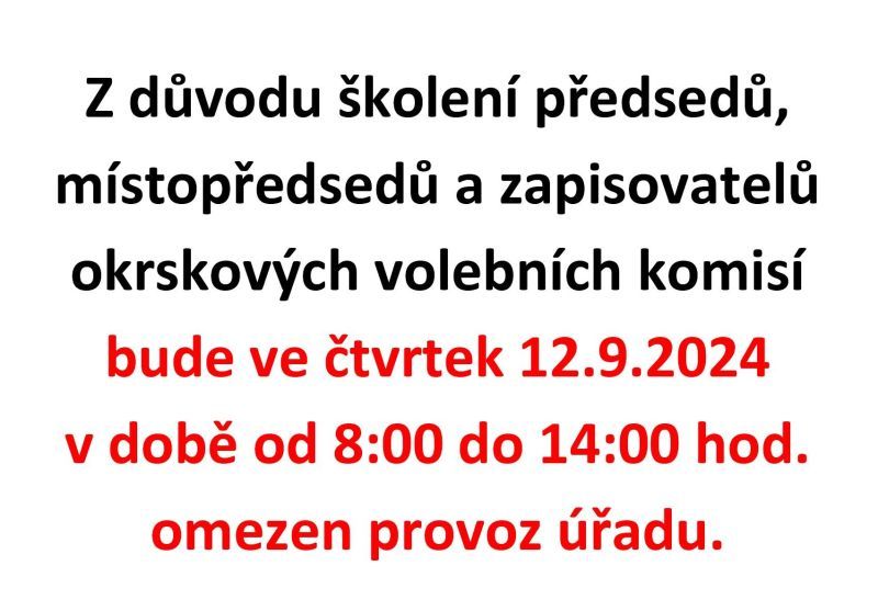 obrázek: Omezení provozu úřadu dne 12. 9. 2024