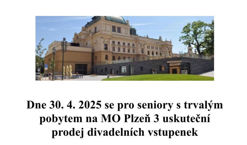 Prodej zvýhodněných divadelních vstupenek pro seniory na květen 2025