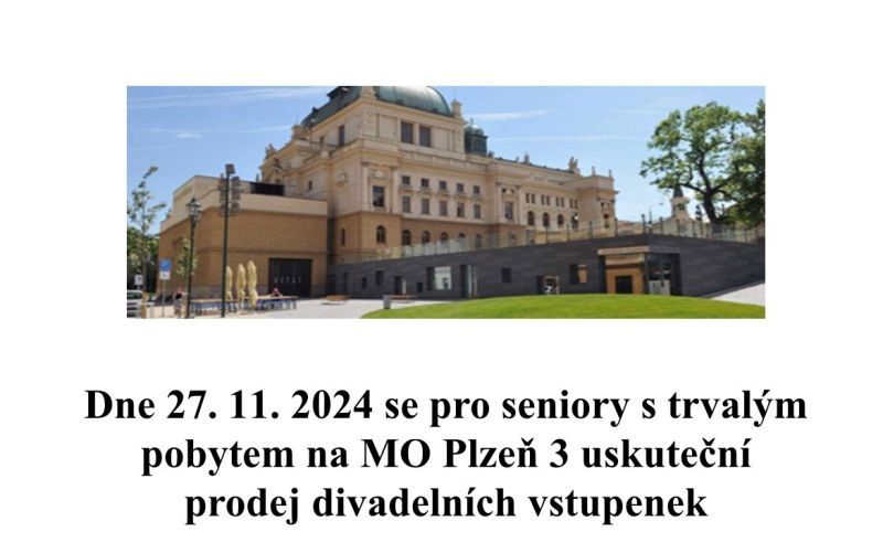 Prodej zvýhodněných divadelních vstupenek pro seniory na prosinec 2024