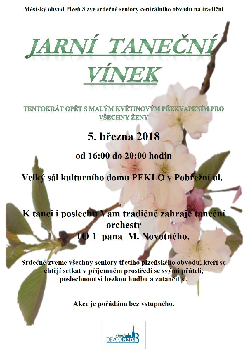 Senioři z plzeňského centrálního obvodu se mohou těšit na svůj jarní taneční vínek