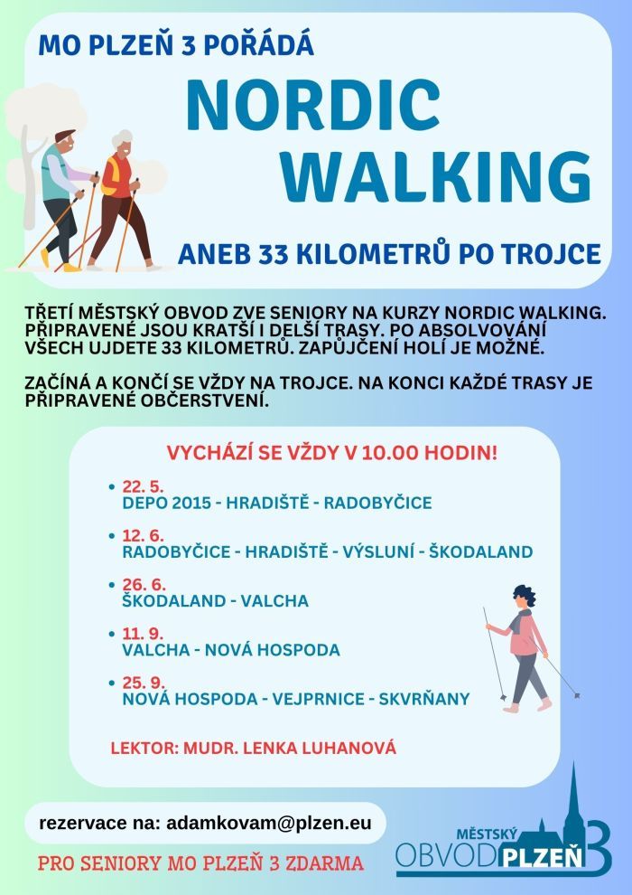 obrázek: Vycházky Nordic Walking pro seniory pokračují