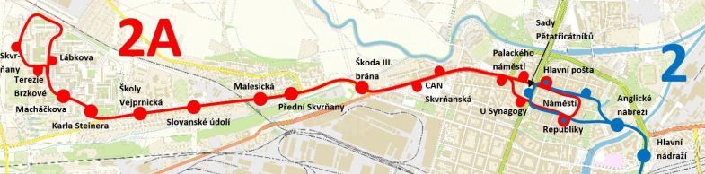 Výluka tramvajové dopravy na lince 2