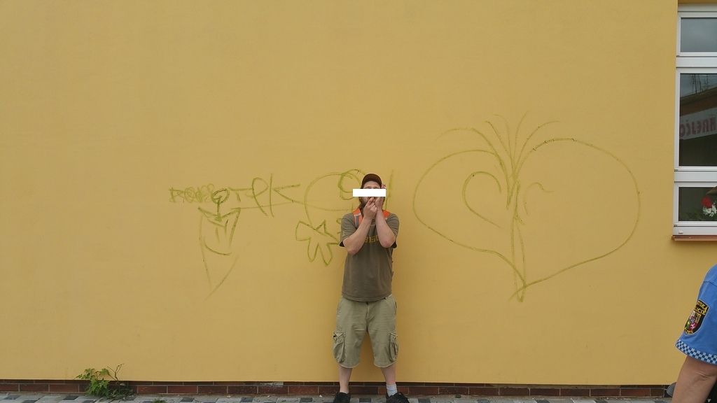 obrázek: Maloval na fasádu knihovny