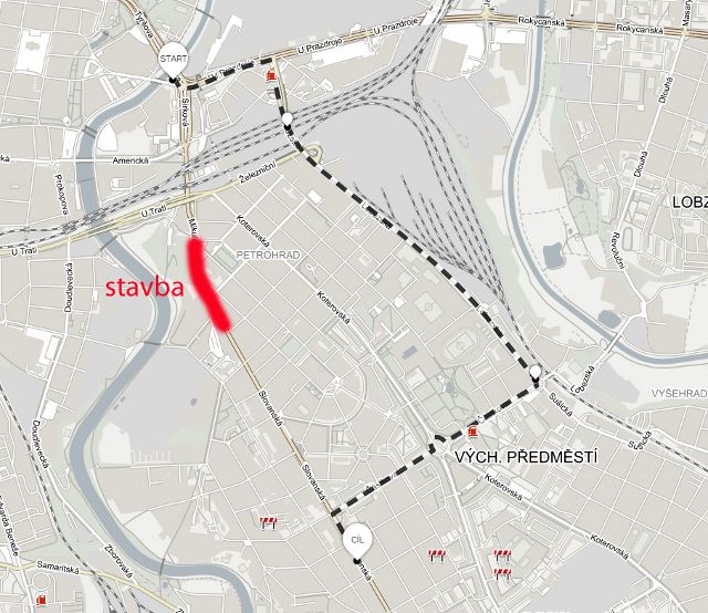 obrázek: Upozornění na blížící se uzavírku Slovanské ulice a Mikulášského náměstí