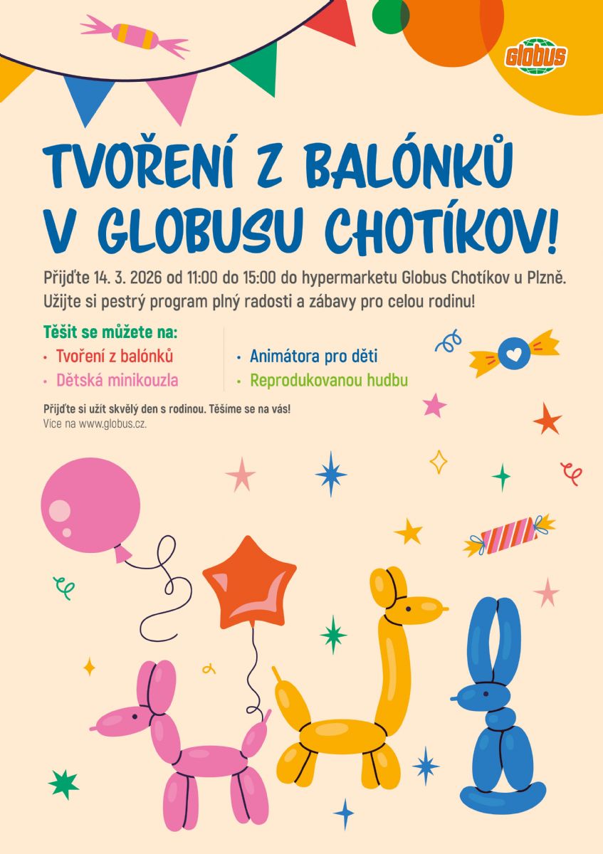 Tvoření z balónků v Globusu Chotíkov