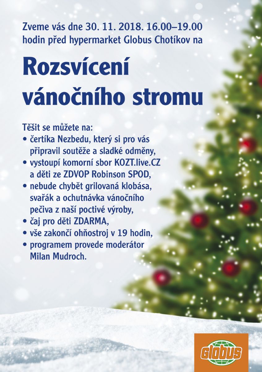 Již tento pátek 30.11. se rozzáří Globus v Plzni Chotíkově