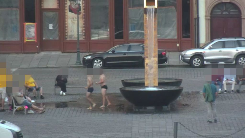 obrázek: Další dva cizinci se koupali v plzeňské kašně