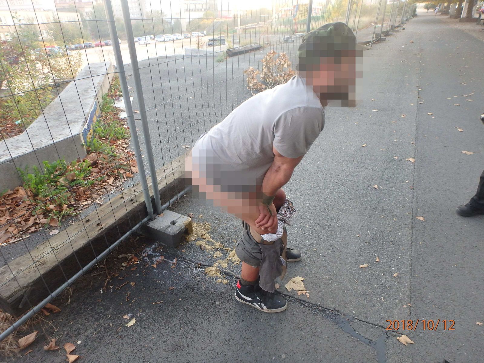 obrázek: Když musíš, tak musíš, řekl muž a vykálel se před strážníky