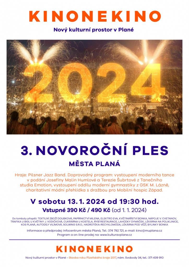 obrázek: Novoroční ples města Planá se koná v sobotu 13. 1. 2024