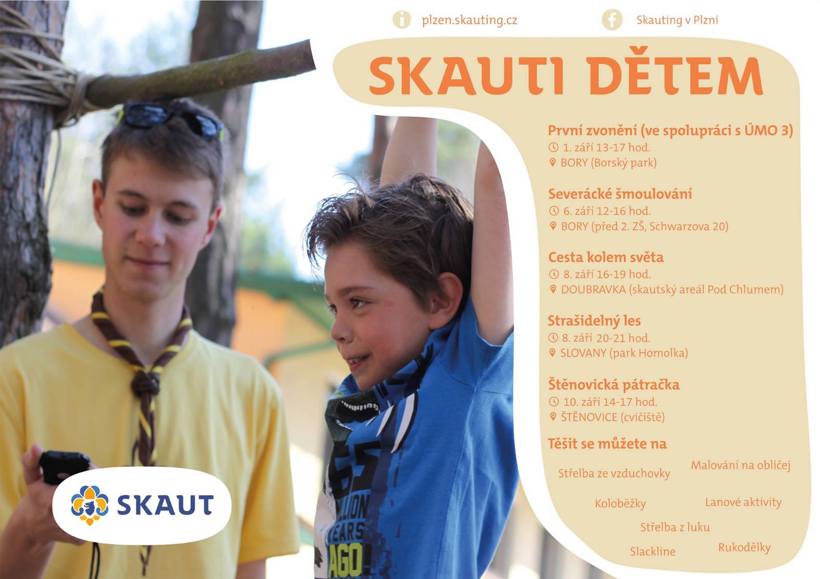 obrázek: Skauti přivítají školní rok akcemi pro stovky dětí z Plzně i Štěnovic. Začíná se v pátek