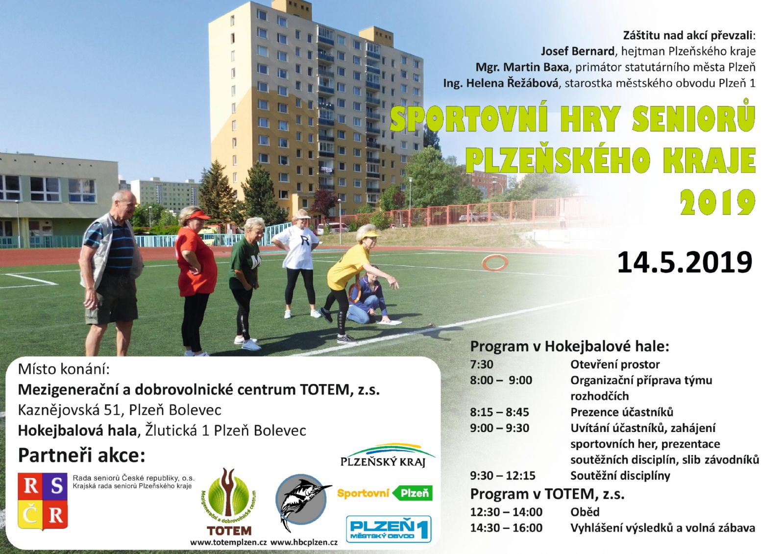 obrázek: Totem hostí v úterý sportovní hry seniorů