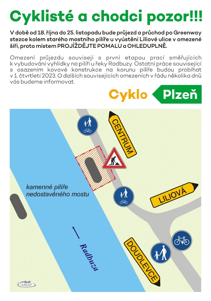 U Radbuzy v Plzni vznikne vyhlídka na pilíři