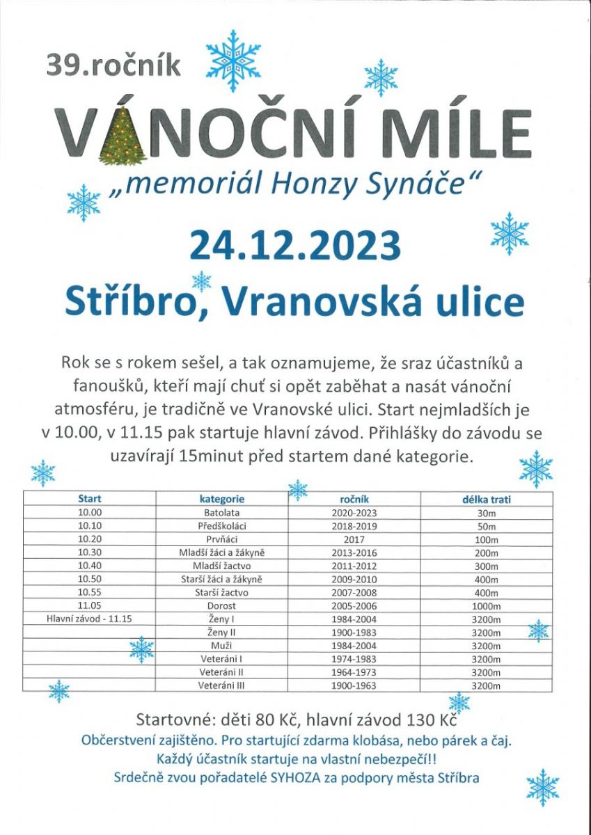 obrázek: Vánoční míle ve Stříbře: Memoriál Honzy Synáče