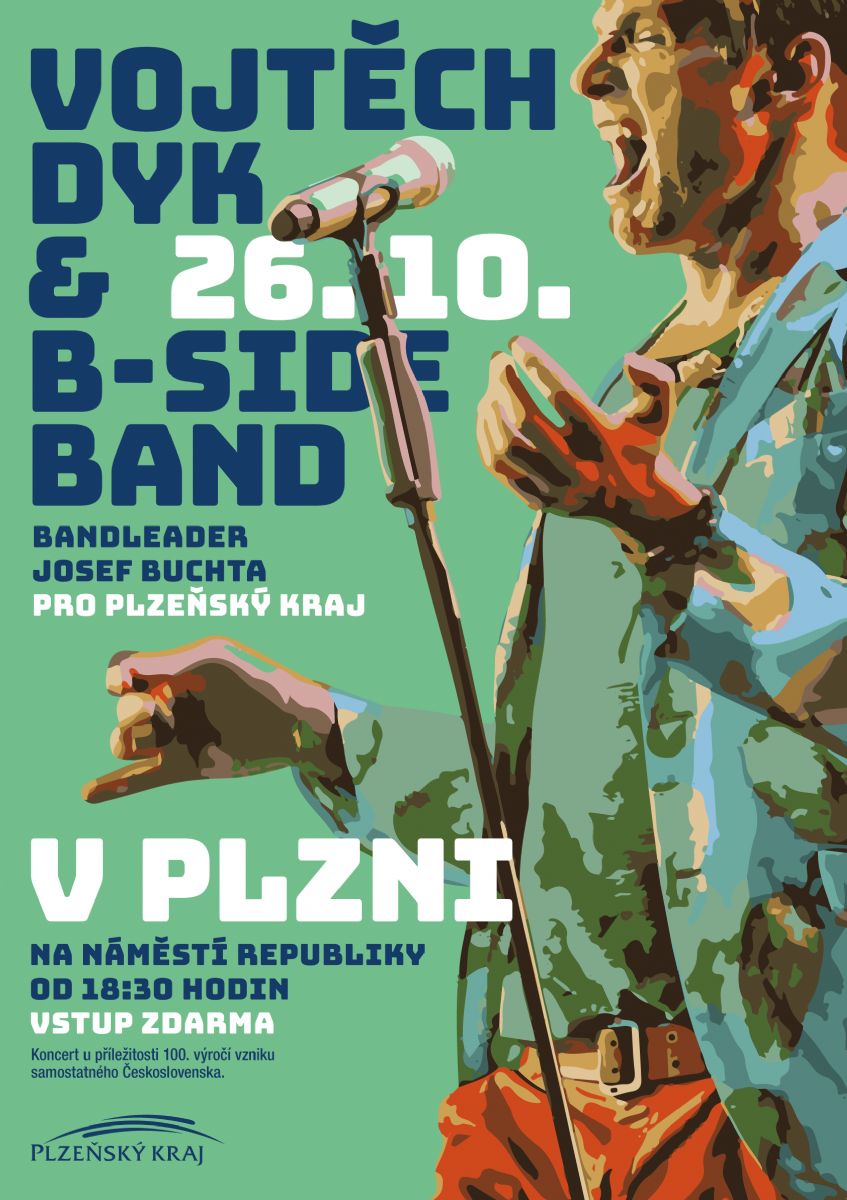 Přijďte oslavit 100 let republiky s Vojtěchem Dykem v pátek na náměstí v Plzni!