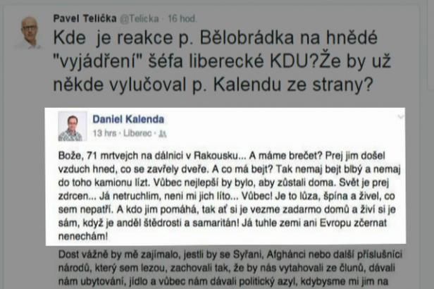 obrázek: Lidovec Kalenda kvůli výrokům o uprchlících přerušil členství ve straně