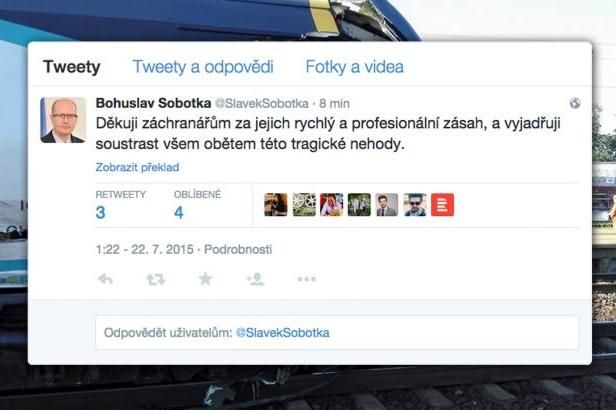 obrázek: Ministři posílají kondolence přes Twitter