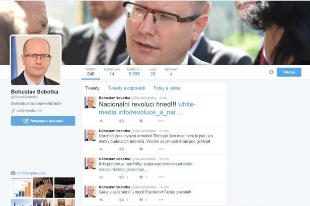 obrázek: Sobotkův twitter napadli neonacisté. Důkaz, že svou práci dělám dobře, reagoval premiér