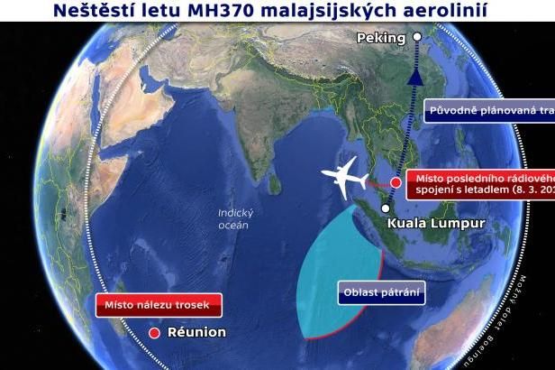 obrázek: Trosky u Réunionu jsou pravděpodobně z Boeingu 777