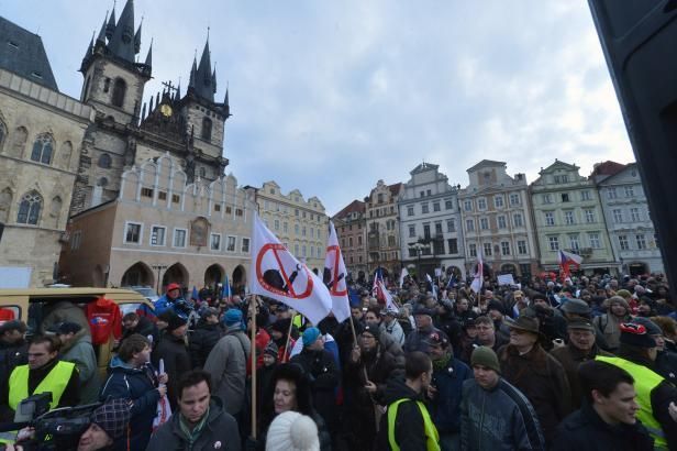 obrázek: V Praze se opět protestovalo proti údajné islamizaci Česka