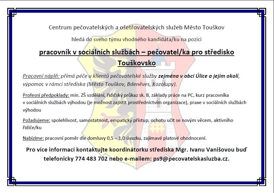 CPOS hledá zaměstnance pro středisko Touškovsko