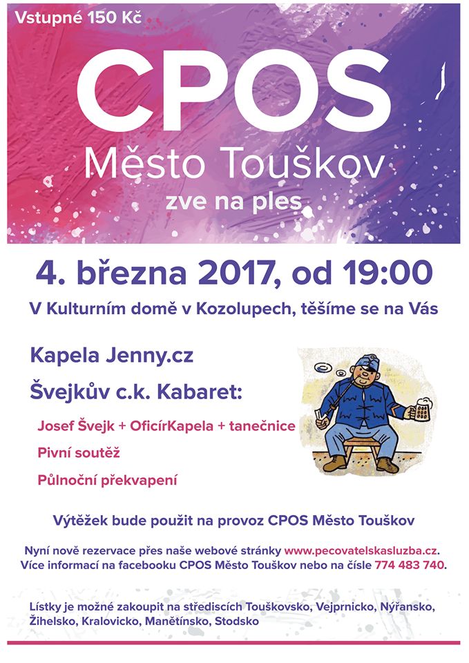 obrázek: Ples Centra pečovatelských a ošetřovatelských služeb Město Touškov 4.3.2017