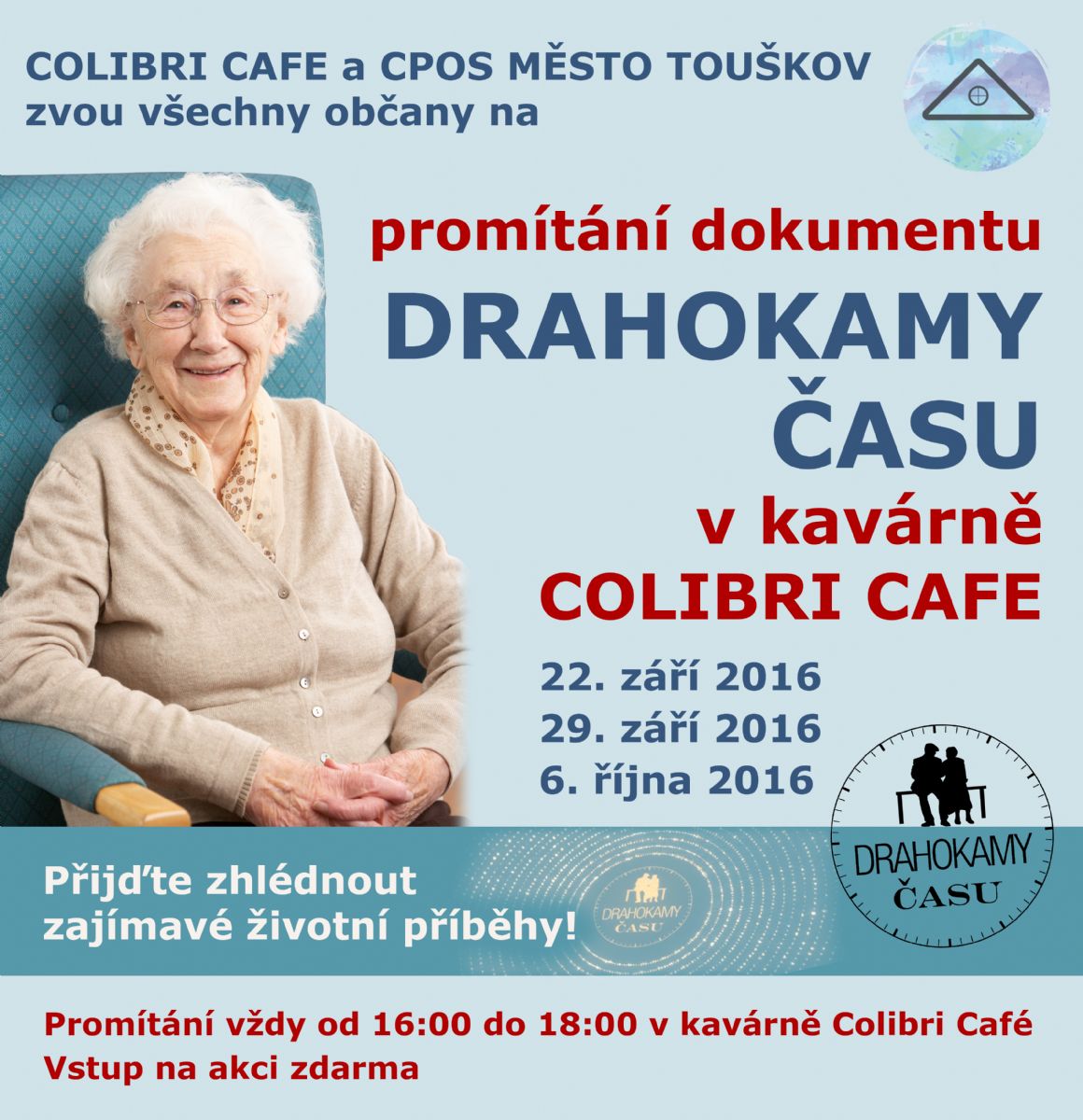 Promítání Drahokamů času v Colibri Café v Městě Touškově