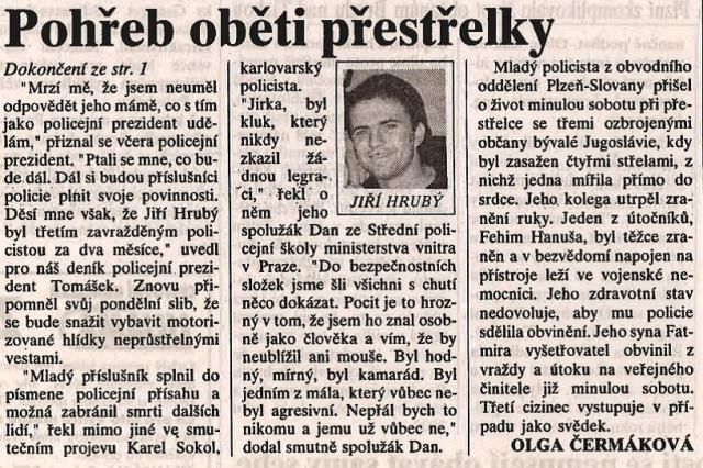 obrázek: Kolegové vzdali hold policistovi, který zemřel při přestřelce
