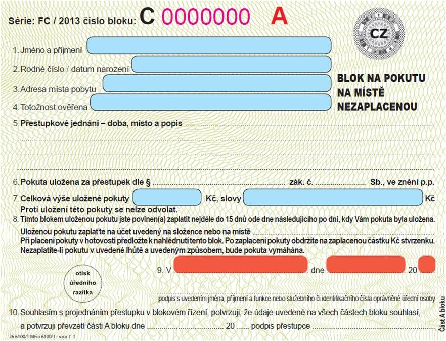 obrázek: Policisté budou od ledna používat nové pokutové bloky