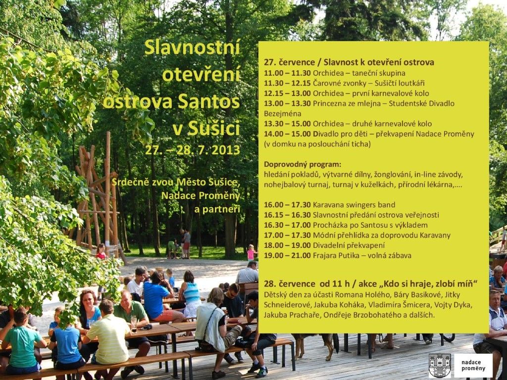 obrázek: Sušice znovu otvírá ostrov Santos pro veřejnost