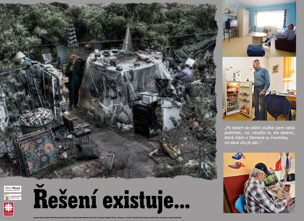 obrázek: Kampaň „Řešení existuje…“ ukazuje na bezdomovectví v Plzni
