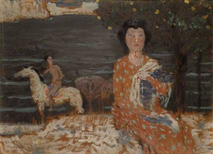 obrázek: Studie k Ženě a jezdci u jezera