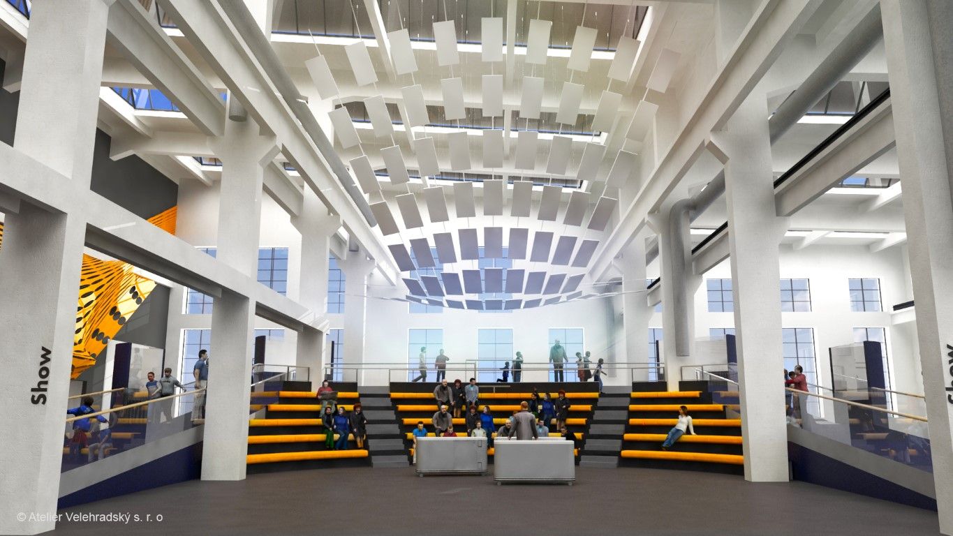 obrázek: Techmania zavěšuje „ježky“. Práce v expoziční hale vrcholí 