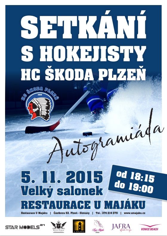 Autogramiáda HC ŠKODA PLZEŇ 5.11.2015 od 18:15 hod.