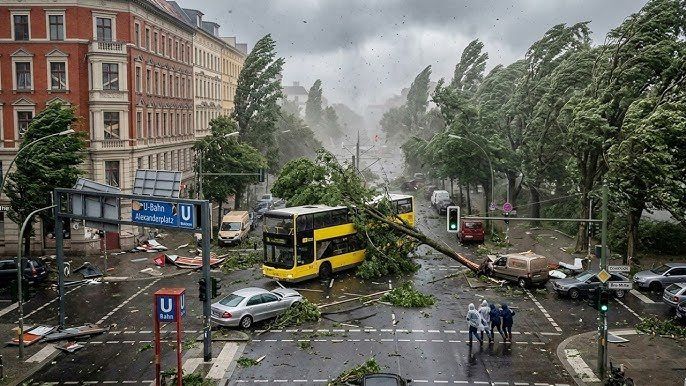 Tornáda v Německu strhávala střechy. Západní Čechy bouřky zasáhly podstatně mírněji