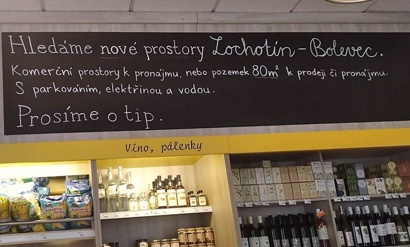 obrázek: Stále pátráme - Hledáme v Plzni nové prostory nebo pozemek k pronájmu. Obchod U Lidušky ... 