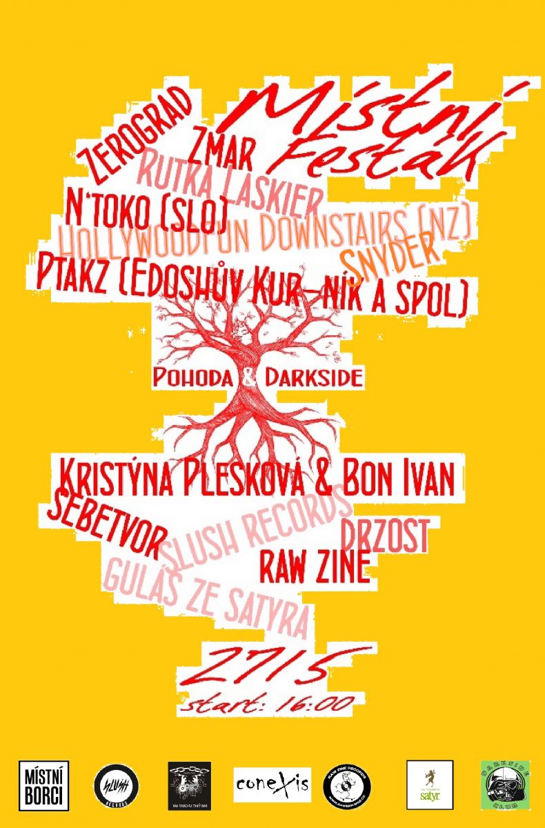 Místní Fesťák, aneb oslava 5 let pořádání koncertů, které nás baví a vás budou, se uskuteční v sobotu 27.5. v Pohoda a Darkside clubu!