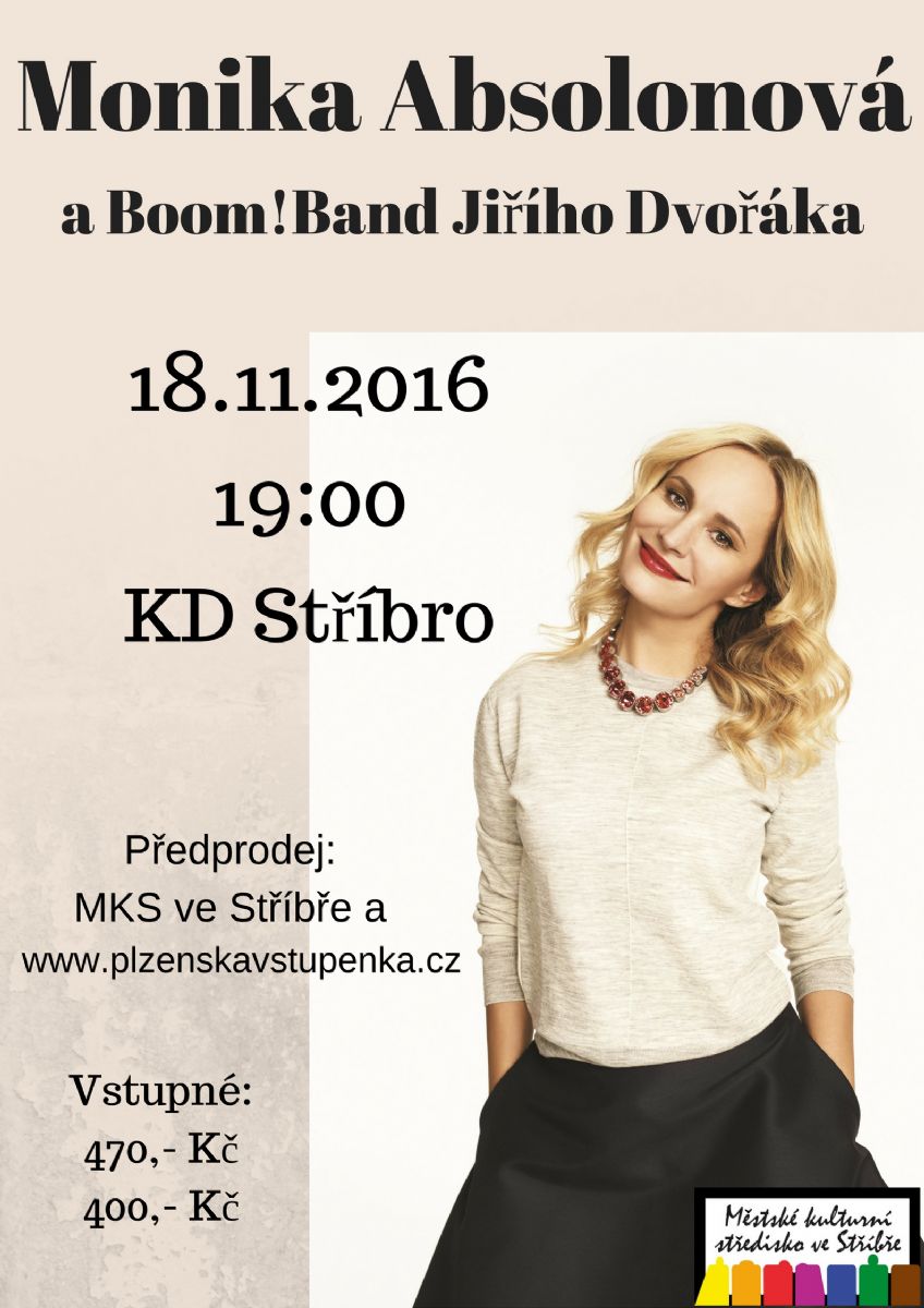 obrázek: Koncert Moniky Absolonové ve Stříbře se uskuteční v listopadu