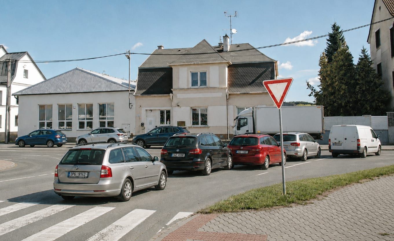 Třemošná má za sebou první den bez obchvatu. Městem se valila auta i kamiony