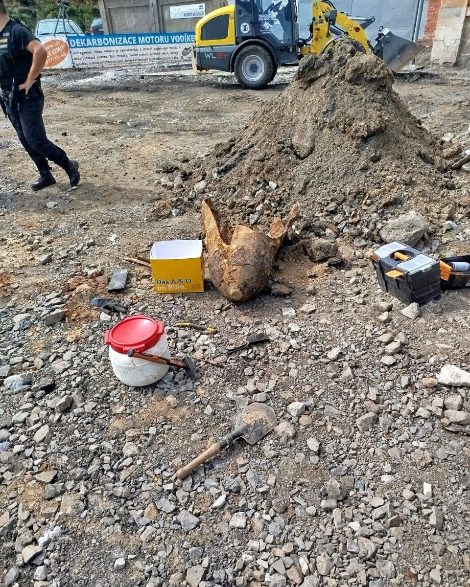 Nálezy části pumy z roku 1945 v Klatovech